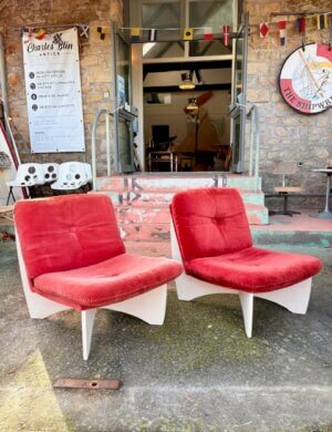 Paire de chauffeuses space age